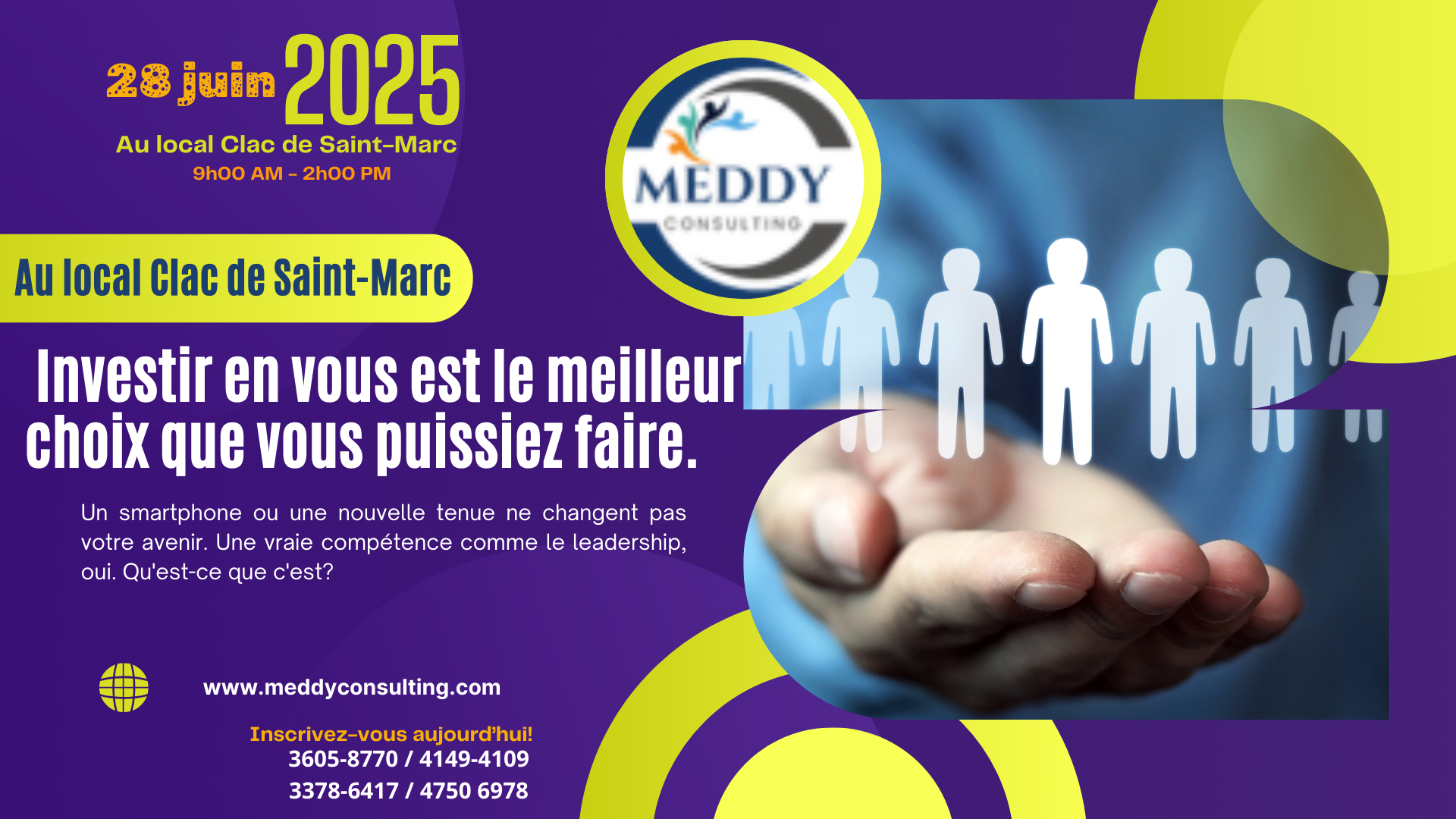 « Rejoignez-nous et révélez le leader qui sommeille en vous – le changement commence maintenant ! »