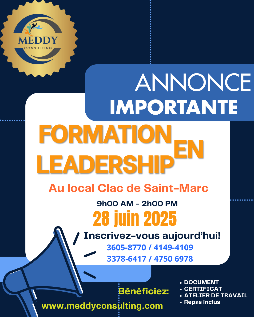 🔥 SÉMINAIRE DE FORMATION EN LEADERSHIP – 28 JUIN 2025