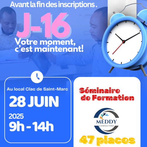 Il ne reste plus que 16 jours pour vous inscrire à notre formation en leadership !